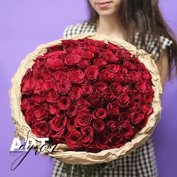 Букет из 101 красной розы (40 см)